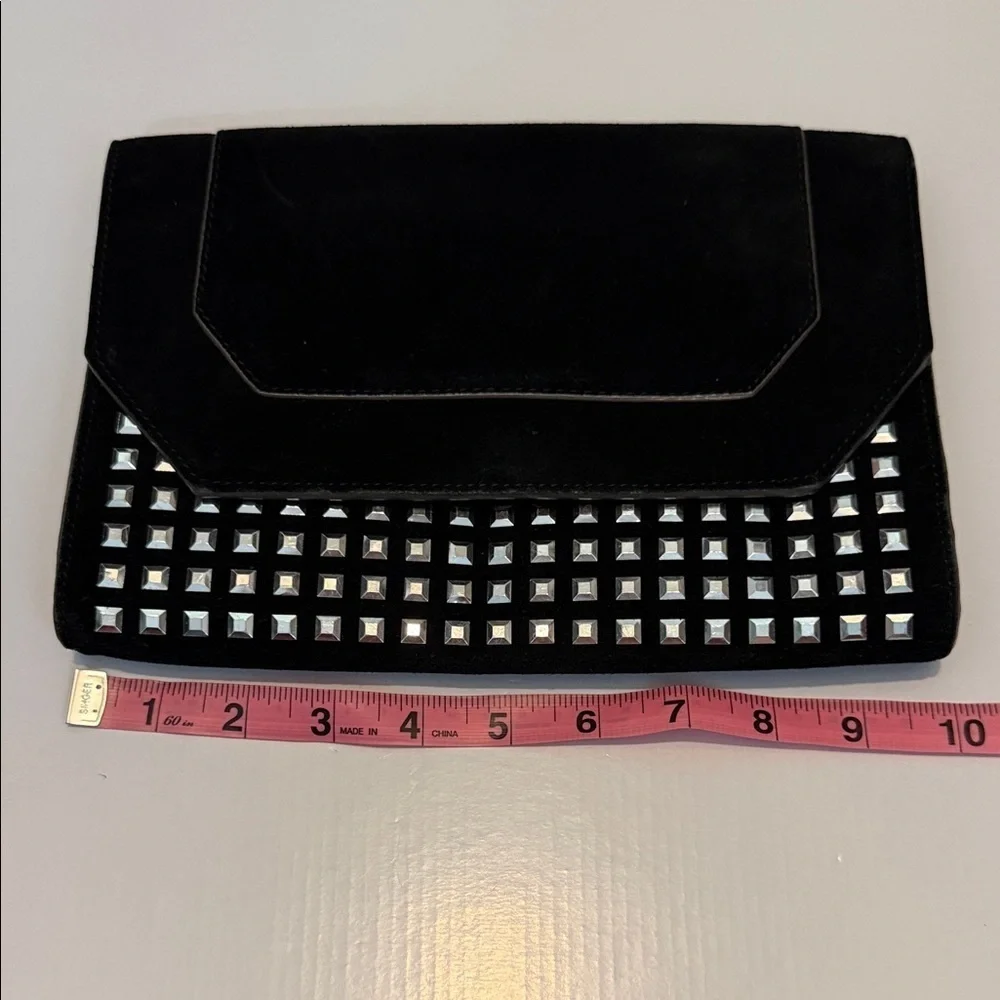 BCBGMaxAzria Black Clutch with Silver Accents